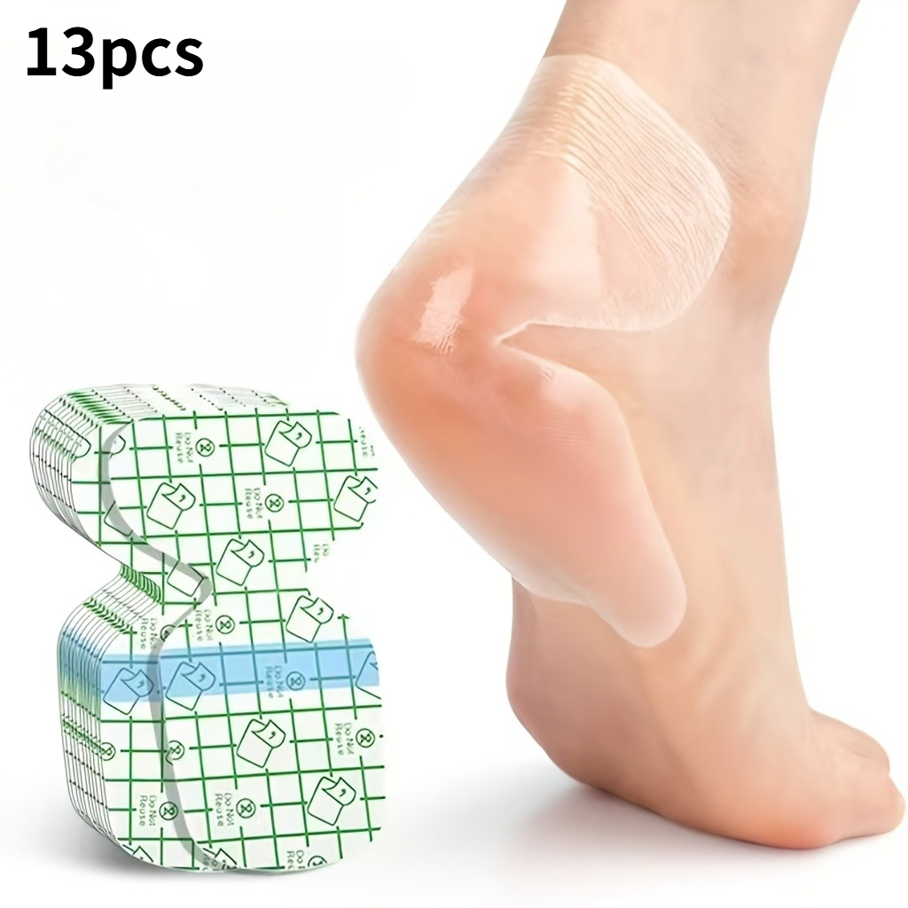 Image of 13pcs Invisible Moisturizing Heel Pads Breathable Cushioning Pads Dry Cracked Heel Protection Patches Skin-friendly Soft Stickers