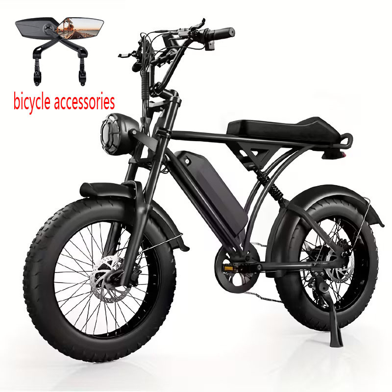 TEMU Set Of 2 Rearview Mirrors For Bicycles - Fully Adjustable 360&deg; Hd Anti-vibration, Compatible With Electric Bikes And Scooters
