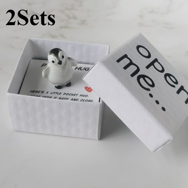 TEMU Surprise Penguin Gift Box With Greeting Card, Gift For Boyfriend/girlfriend/couples, Valentine's Day Anniversary Birthday Halloween Thanksgiving