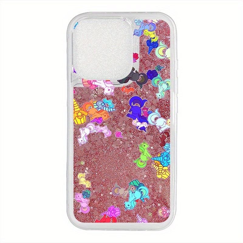 TEMU Phone Case: Unicorn Sequin Quicksand Acrylic 2in 1 Anti-fall Case For Iphone 5 6 7 11 12 13 Se X Xr Xs Pro Plus Max