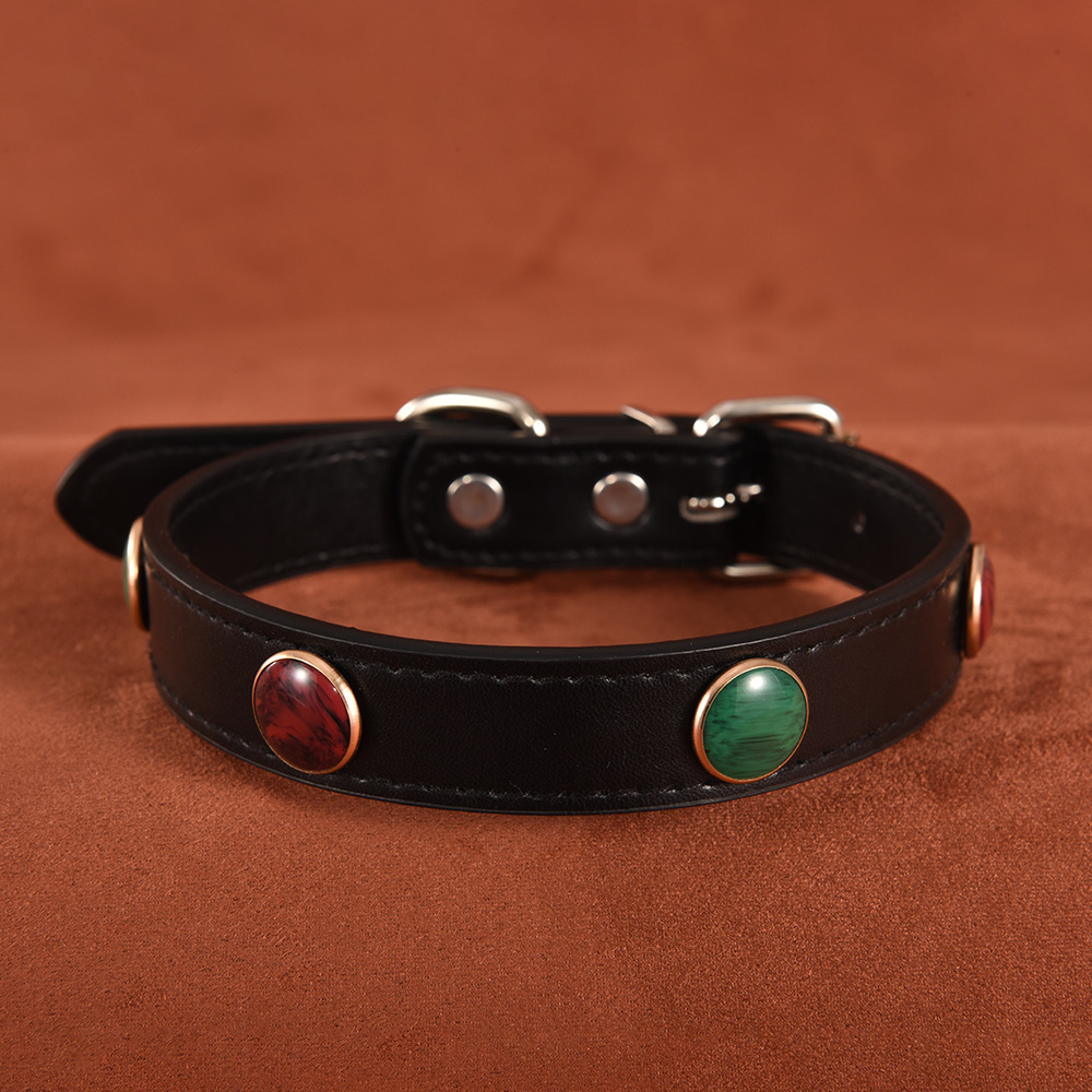 Light Luxury Pet Collar with Colorful Beads