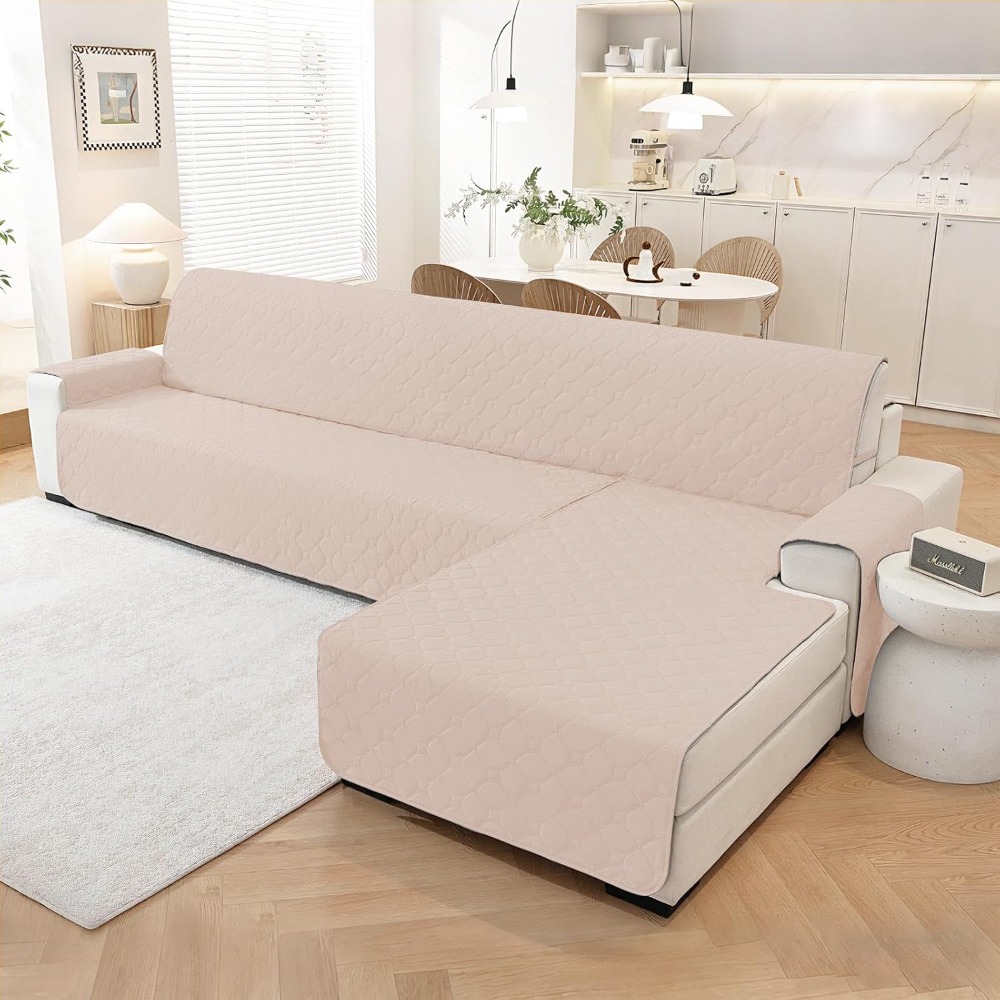 Ystyle Solid Color Clover Sofa Cover, Easy Elegant Pet Scratch Resistant Non-slip Sofa Mat, Universal L-shaped Sofa Cushion For Living Room Decor