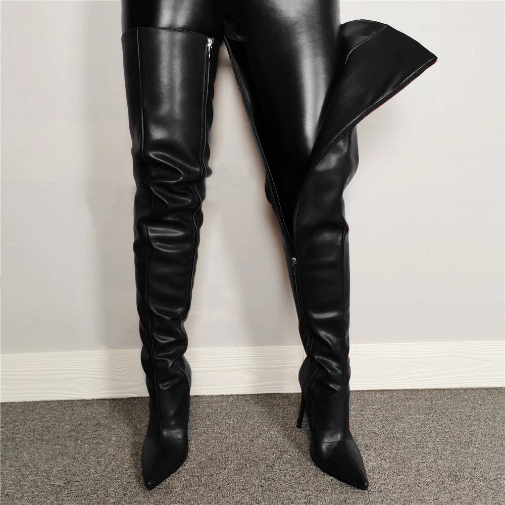 2026 Spring-summer New Women's Colorful Pointed-toe Stiletto Side Zip Large Size Mid-calf Boots Breathable Lightweight Comfortable Versatile, Women Shoes