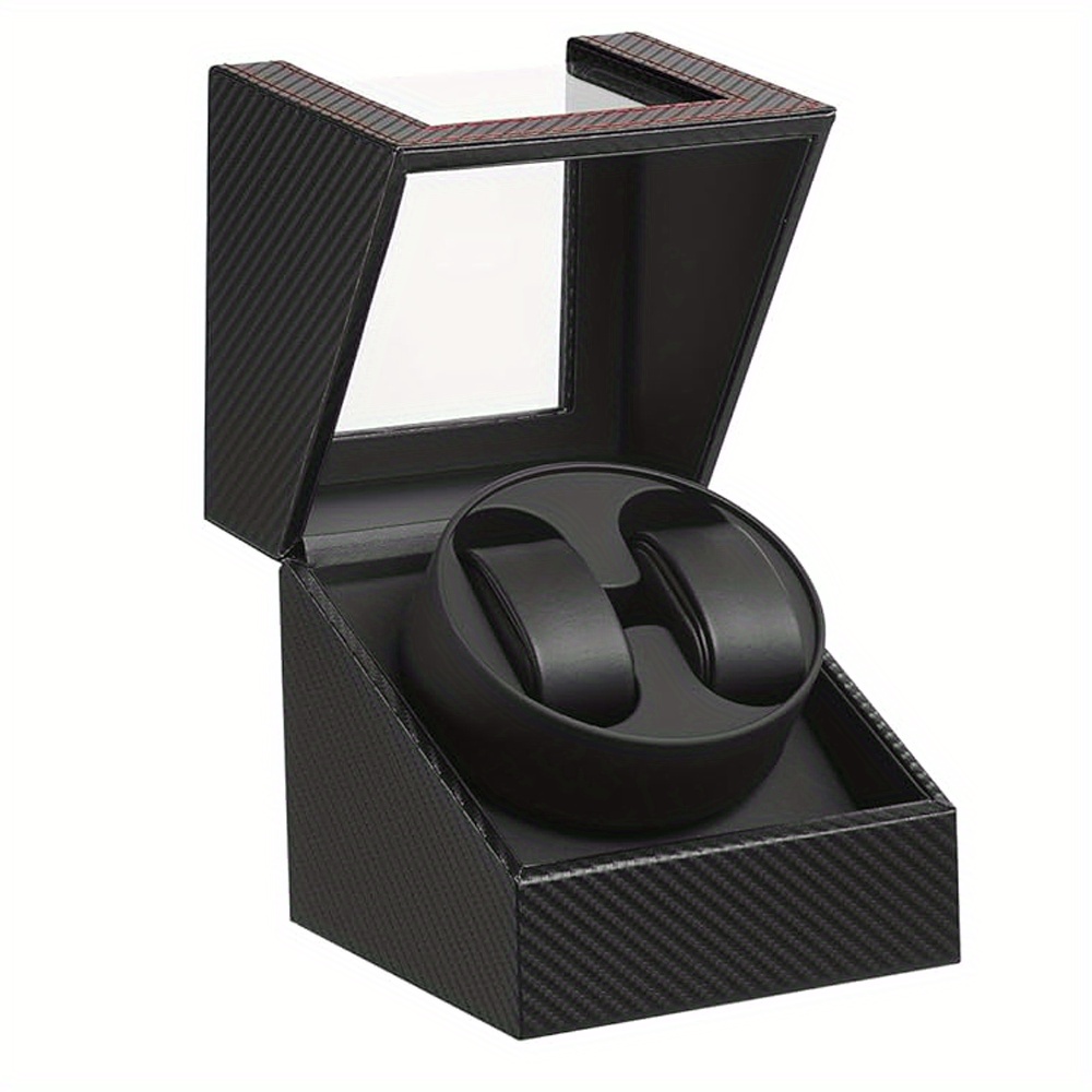 Automatic Winder Box For 2 Watches, Faux Leather Case