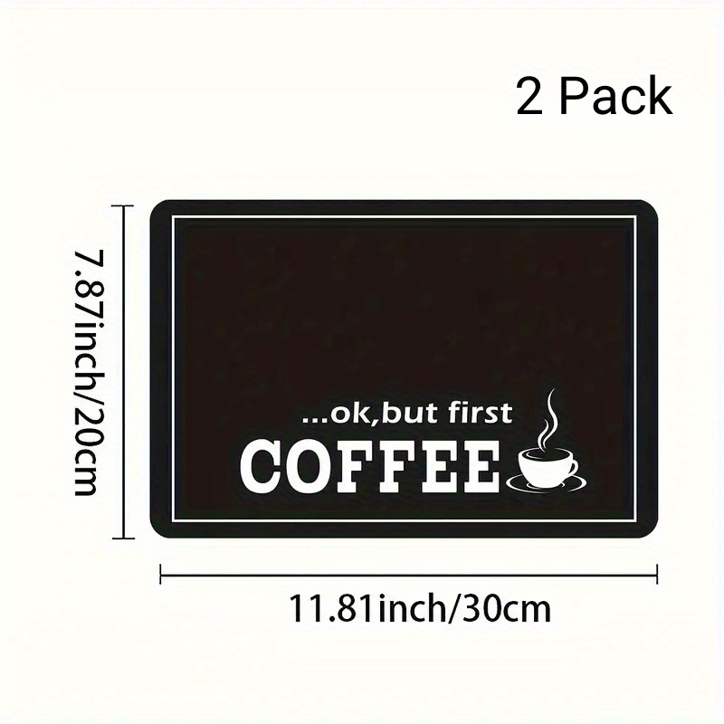 TEMU 2 Pack Non-slip Dish Drying Mat Coffee Machine Mat *7.81inch Absorbent, Non-slip, Oil-proof, Anti-fouling, Washable, Kitchen Countertop Kitchen