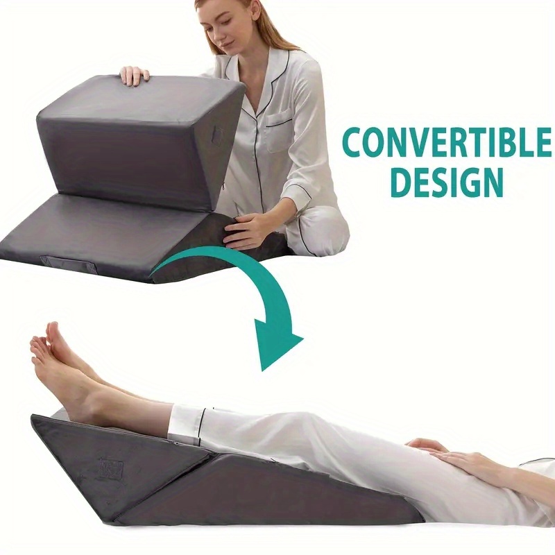 Adjustable Foam Pillow 3pcs Adjustable Foam Wedge Pillow Set Postoperative Back, Leg and Knee Support Folding Triangular Pillow for Sleeping, Preventing Acid Reflux and Snoring