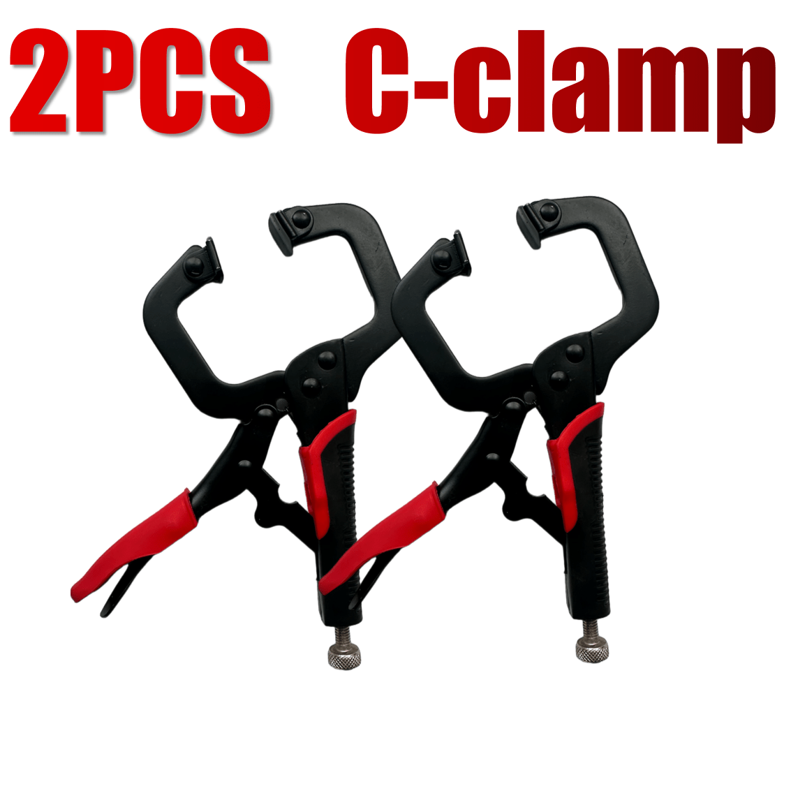 TEMU 2025 Upgraded Black 2-pack 6-inch Heavy Duty Hot Rolled C-clamp Set | Ergonomic Non-slip Handle + Anti-deformation Reinforced Frame |
