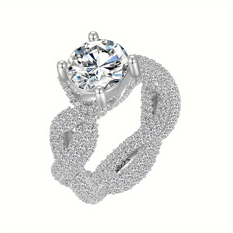 Image of S925 925 Silver 5 Carat Luxury Moissanite Ring Inlaid With Fashion Gift For Jewelry Birthday Gift Anniversary Activities