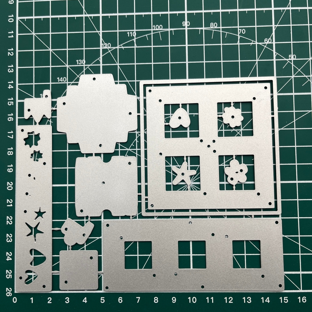 Image of New Mini Box Set With Metal Cutting Dies For Christmas Card Making, Scrapbooking, Paper Craft Knife, Dies, And Templates.
