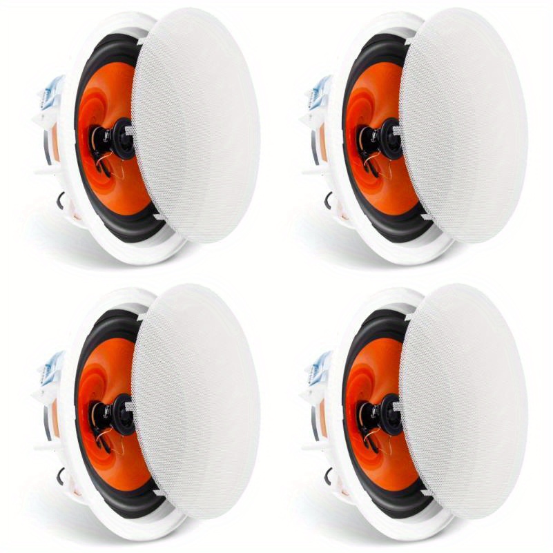 4 pack 8 inch flush mount ceiling speakers 100w passive stereo surround sound system modern   design for home theater living room bedroom audio installation surround sound system for tv multimedia audio contemporary speaker durable speaker