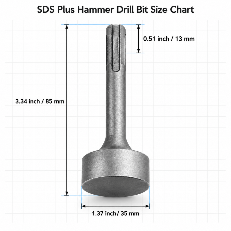 TEMU Sds Plus Hammer Drill Bit Ground Rod Driver, 1pc Steel Round Head, Drives Earthing Rods Fence Post Stakes Tent Pegs Without , Fits Sds Plus