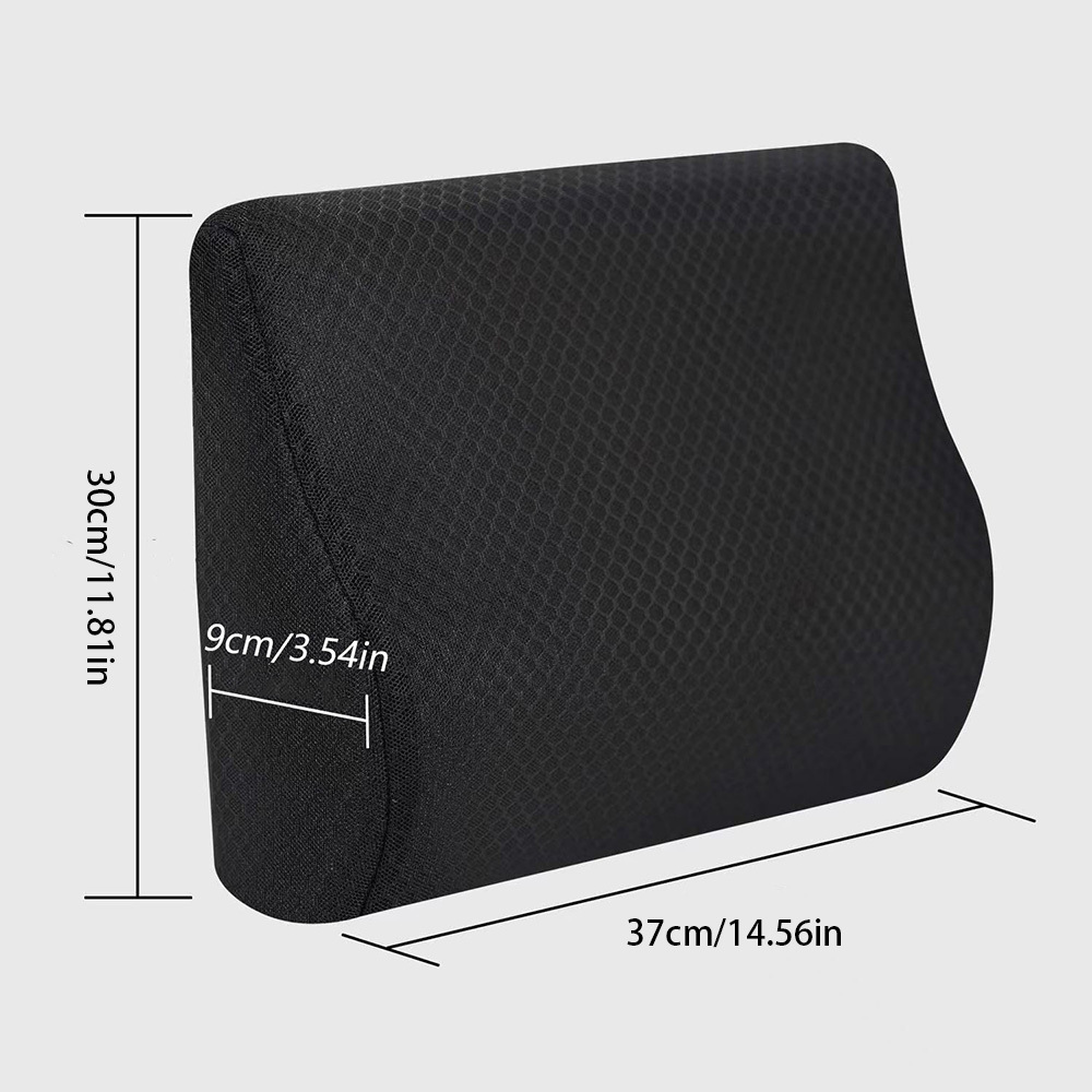 1pc ergonomic lumbar support cushion polyester knit fabric chair back pillow machine washable black chair cushion pad Product details 5