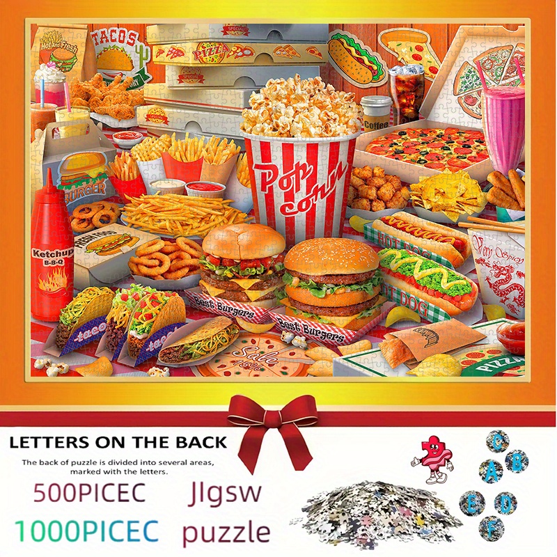 TEMU 500/1000pcs Puzzle, Diy Paper Puzzle ( : Pizza), Adult Puzzle, Suitable For Time Puzzle, Birthday , Leisure Entertainment Puzzle, Educational