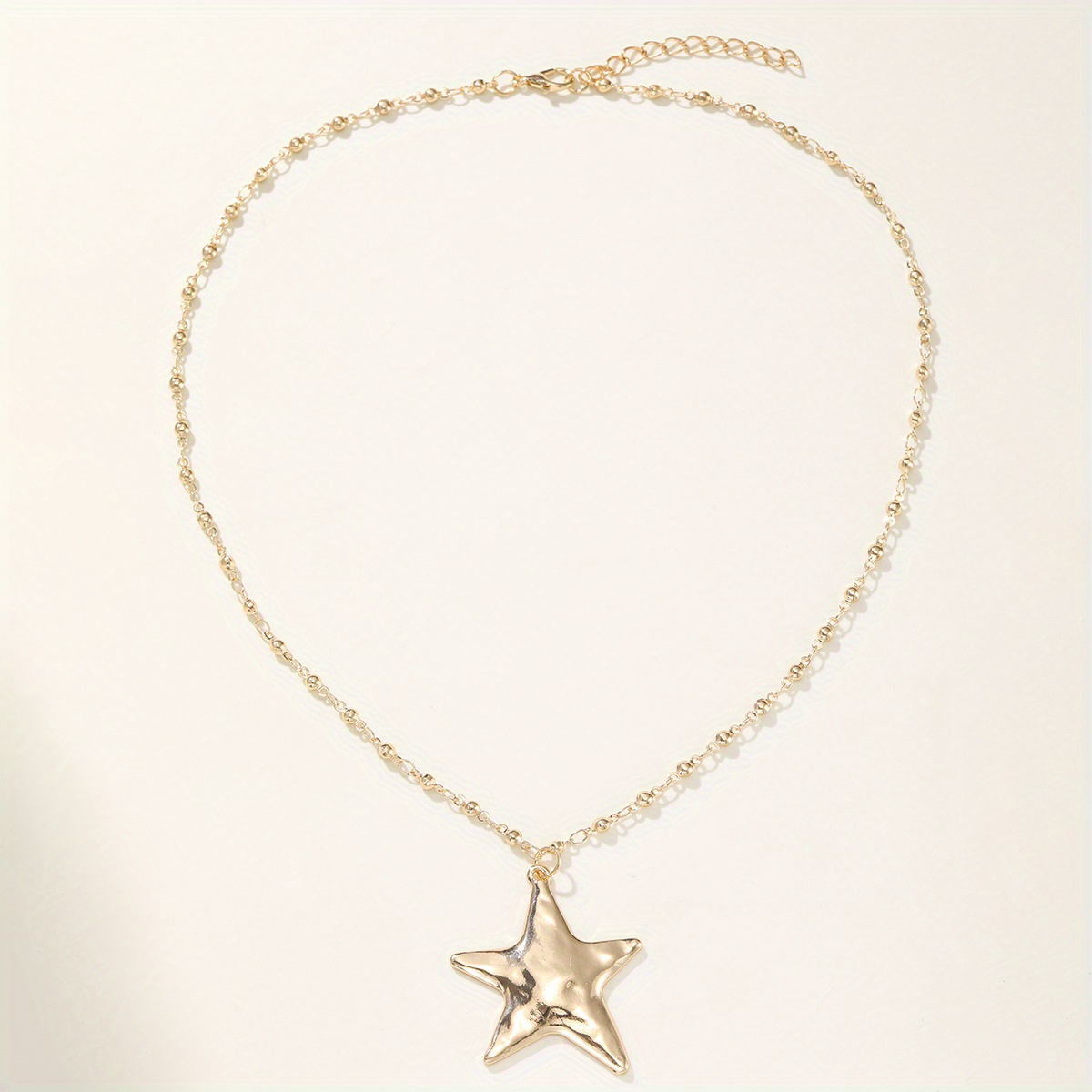 TEMU Collier Pendentif Étoile Bohème - Chaîne Élégante avec Motif Étoilé Texturé, Parfait pour les Fêtes et les Tenues Décontractées, Collier Étoile