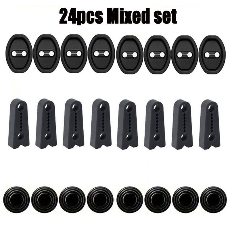 TEMU 24pcs Mixed Set, 8pcs Door Lock Fixed Protective Covers   8pcs Door Shock Absorber Pads   8pcs Car Door Lock Protection Pad, Car Protective