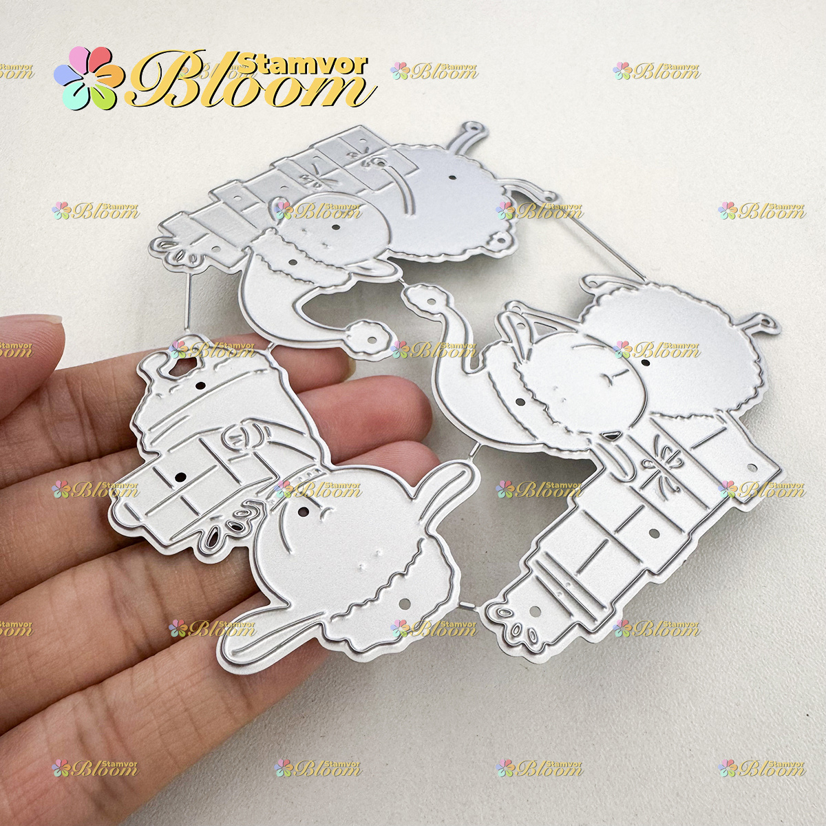 TEMU Original Lovely Christmas Sheep With Gifts Mold For Paper Cutting Dies, Embossing, Die For Card Making Decoration And Scrapbooking Album
