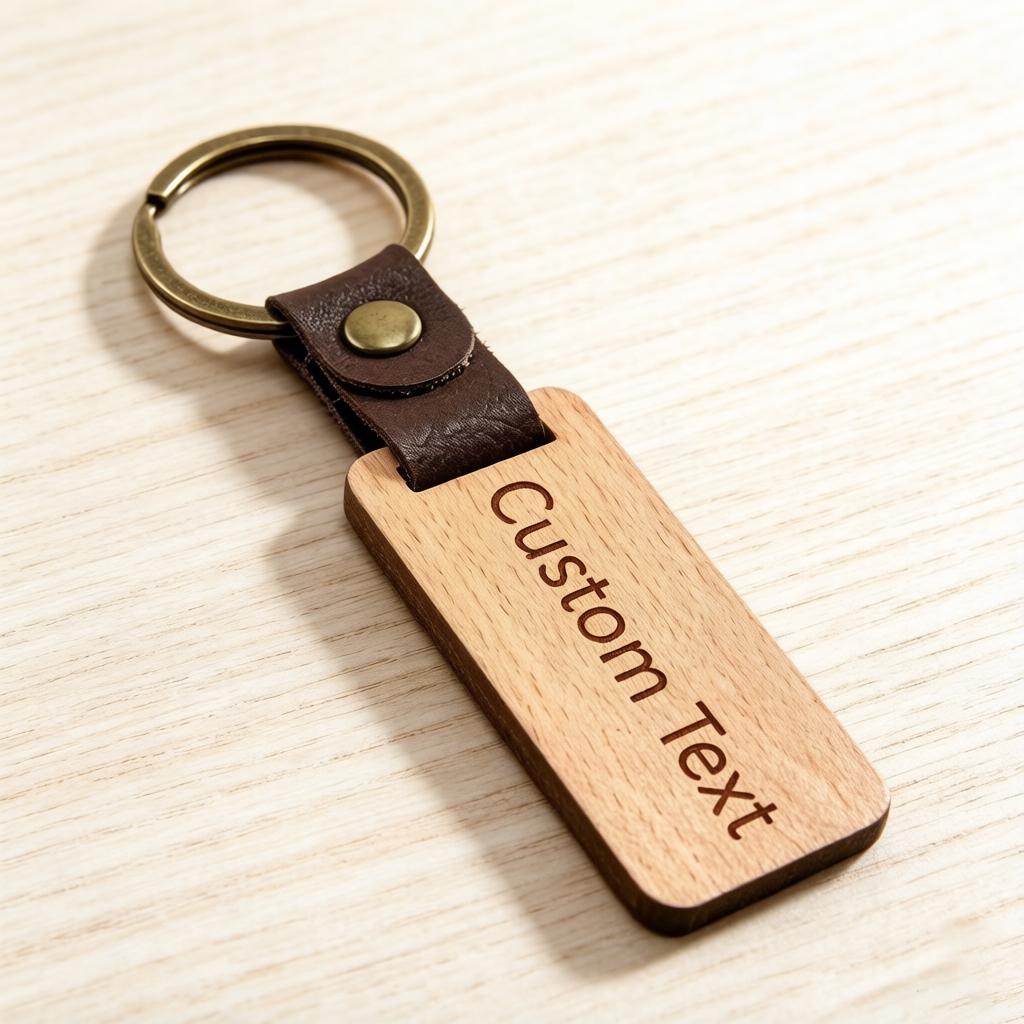 TEMU Porte-clés en bois gravés sur mesure, étiquettes de clés en bois avec attaches - Cadeaux souvenirs personnalisés, fabriqués en bois durable avec