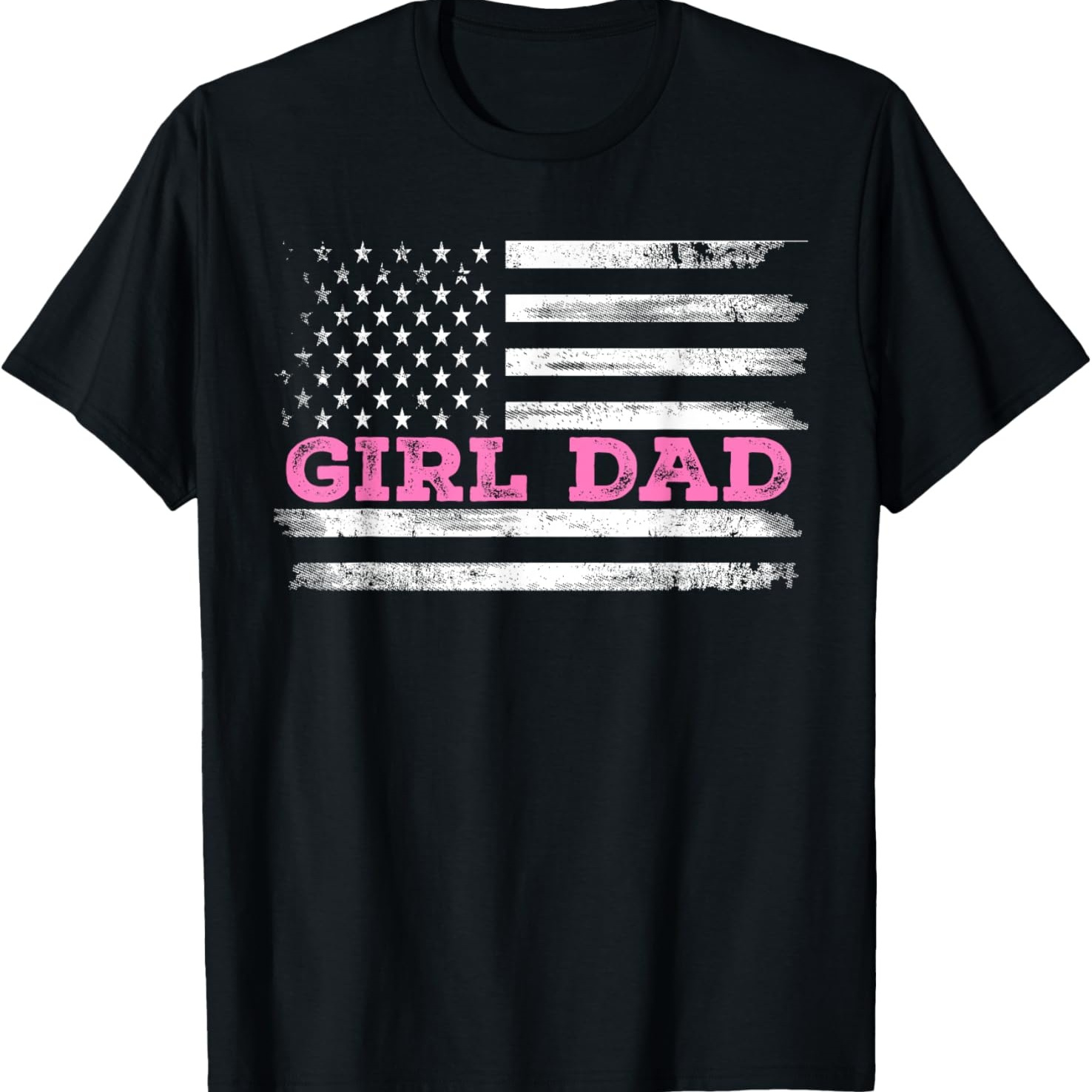 TEMU Girl Dad Father's Day Dad Daughter, Dad Of Girls T-shirt Adult Men's Loose And Comfortable Cotton Printed Round Neck Short-sleeved T-shirt Can Wear 220g All Season