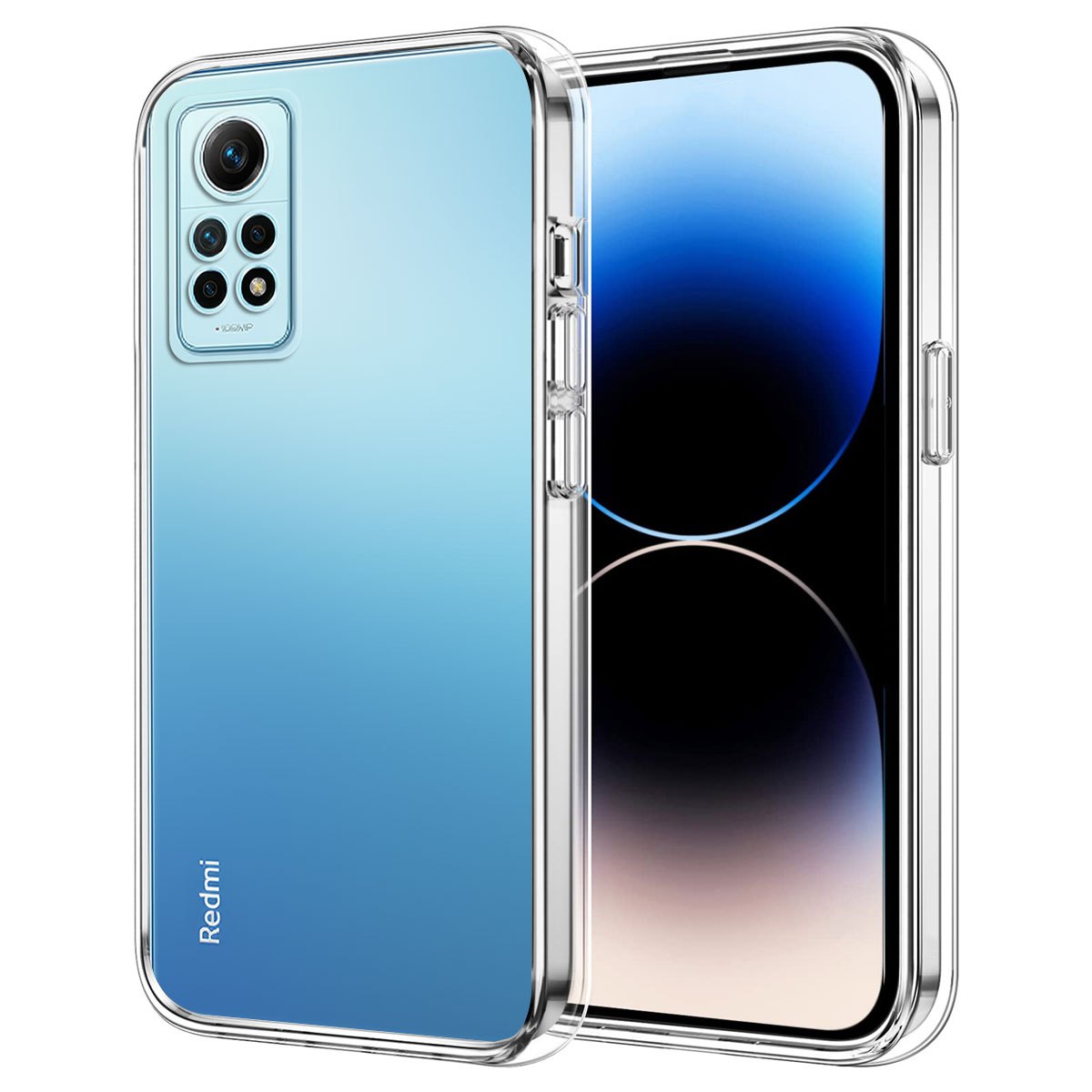 E-shop Handyhülle - Stoßfeste Bumper Hülle für Redmi Note 12 Pro 4G mit transparentem Rückteil, die Kratzer abwehrt