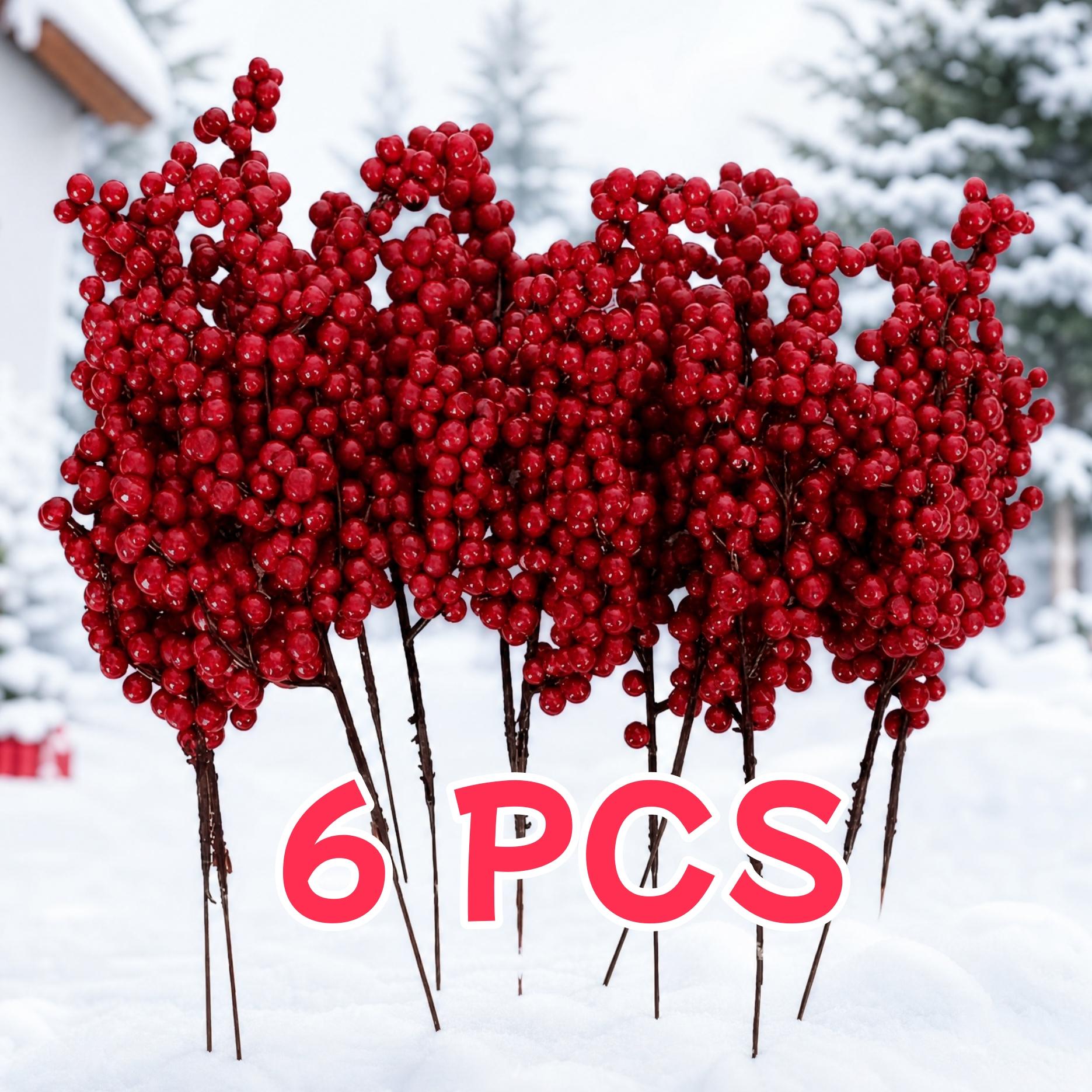 TEMU 6 Pack Artificial Picks For Christmas Tree, Diy Decor | Christmas Decorations, Berry Stems, Stems, Christmas Flowers, Wreath Garland Decor, Diy