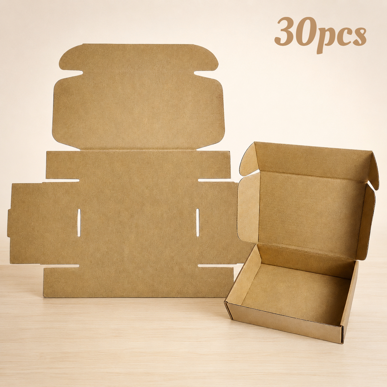 TEMU 30pcs Brown Paper Boxes With Lid – 13.5x8.5x2.5cm Thickened Corrugated Storage Boxes For Jewelry, Crafts, Stationery & Small Gifts | Home