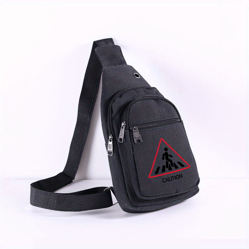 Bolso Táctico Bandolera para Hombre con Estampado de Precaución – Bolso de  de Gran Capacidad Ajustable para Senderismo, Correr, Ciclismo y