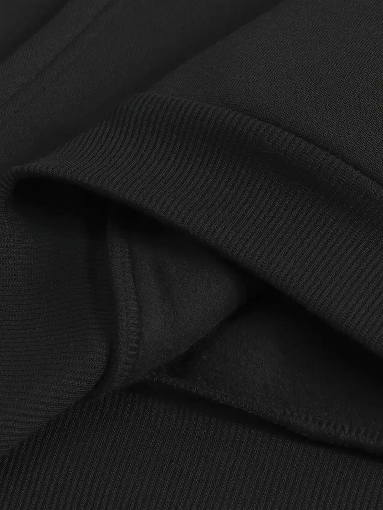 Men's & Women's Horny Devil Print Oversized Hoodie - Black Long Sleeve Pullover with Bold Red/White Logo & Devil Horns, Unisex Streetwear for, Parties, Halloween, Year-Round Wear, Comfortable Fit (Machine Washable)