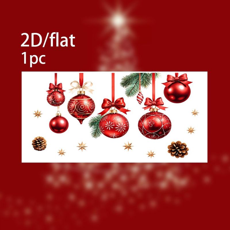 TEMU 1 pz, Nuovo adesivo statico 2D piatto per finestre, Motivo sfera di Natale, Design festosa, per soggiorno , Decorazione in vetro per feste,