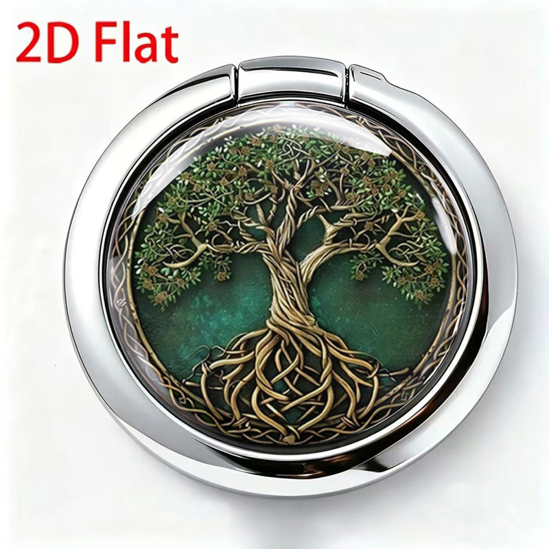 TEMU 2d Flat 1pc Unique Celtic Tree Of Mobile Phone Back Bracket Buckle, Portable Support Horizontal Screen Mobile Phone Ring Buckle, Adjustable