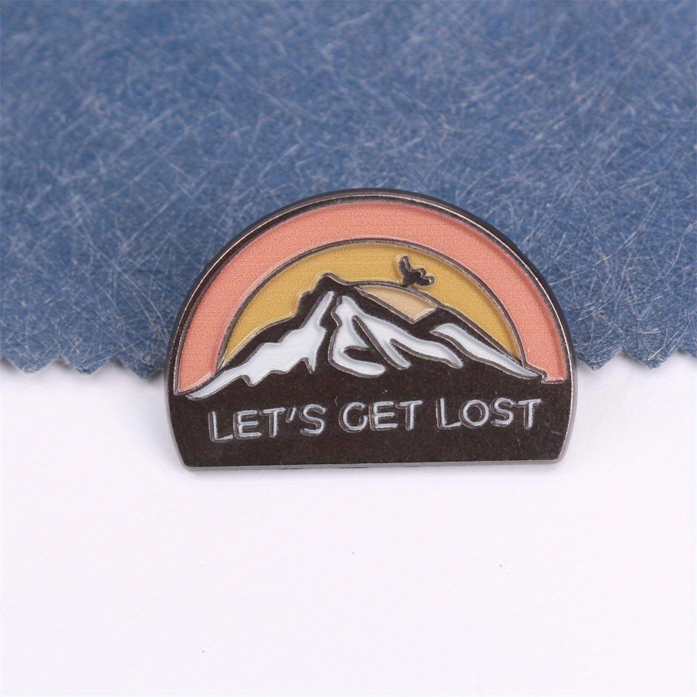 Mountain Enamel Brooch Pin Irregular Shape Novelty Accessory