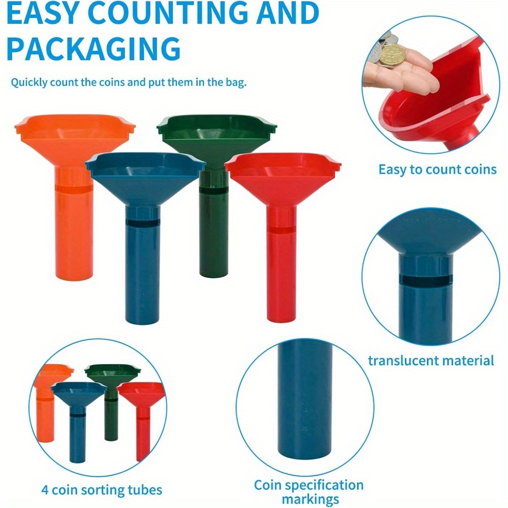 L LIKED 150 Assorted Flat Striped Coin Wrappers & 4 Coin Sorters Tubes Color Coded Easy To Load 97d84694 42c5 49bd 8921 400e5f0ded17.27967a2d9975bd9f43e8b8096cbbf515