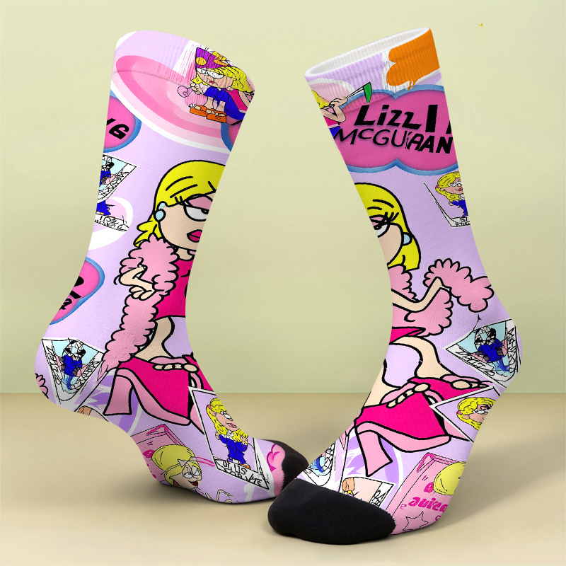 TEMU A Pair Of Printed Socks 's Blingy Socks A Colorful Collection For Fashionistas Soft, Comfortable, And Breathable, This Is A Novel, Cute, And