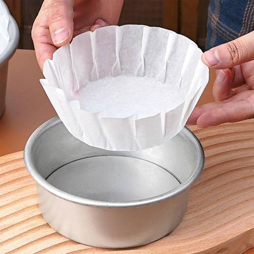 100pcs non stick cheesecake baking liners heat resistant parchment paper with oil proof edges oven grill safe for baking cakes muffins tarts loaves party baking essential kitchen supplies
