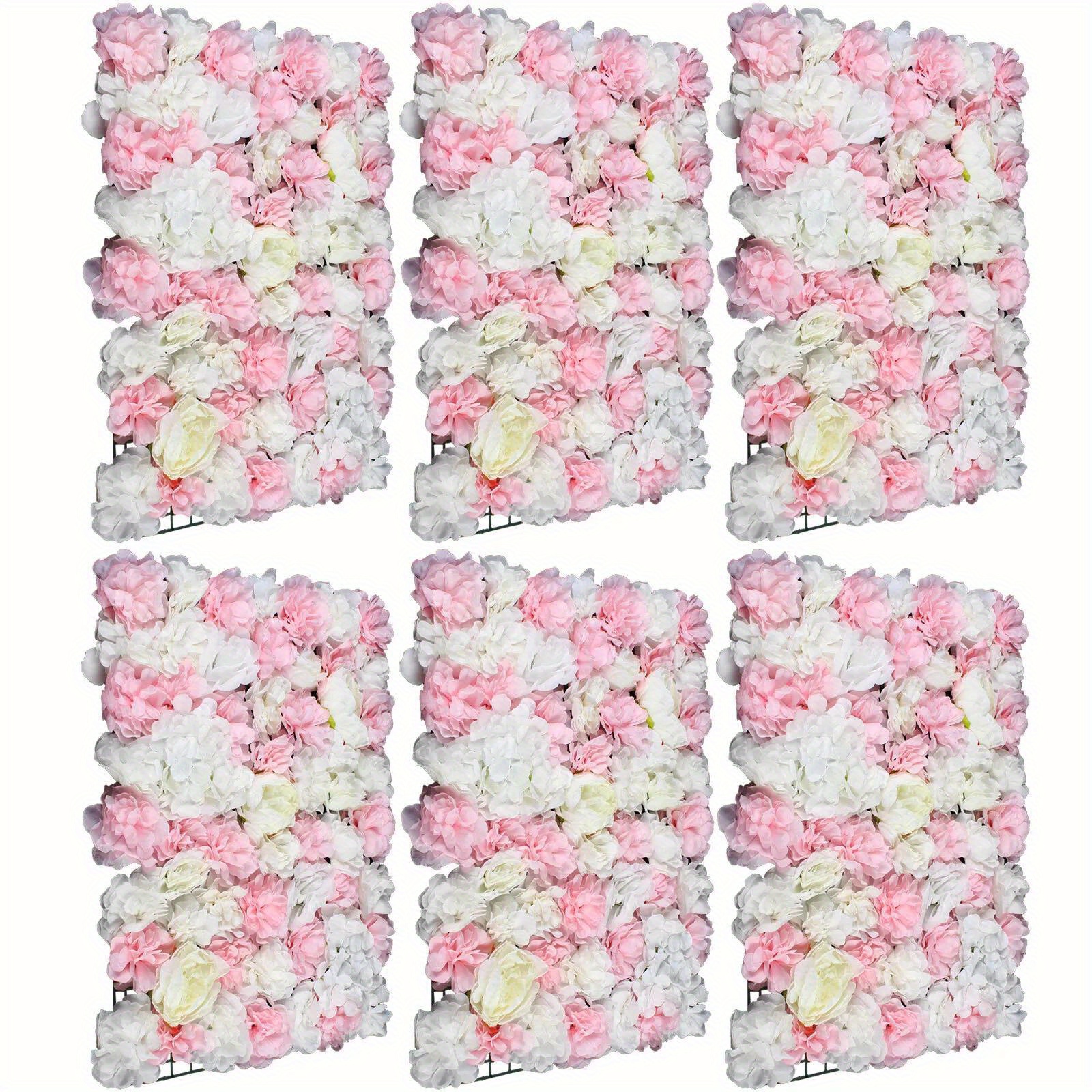 Image of 40x60cm 6pcs Artificial Flower Wall Panel, Wedding Decor Rose Wall Panels