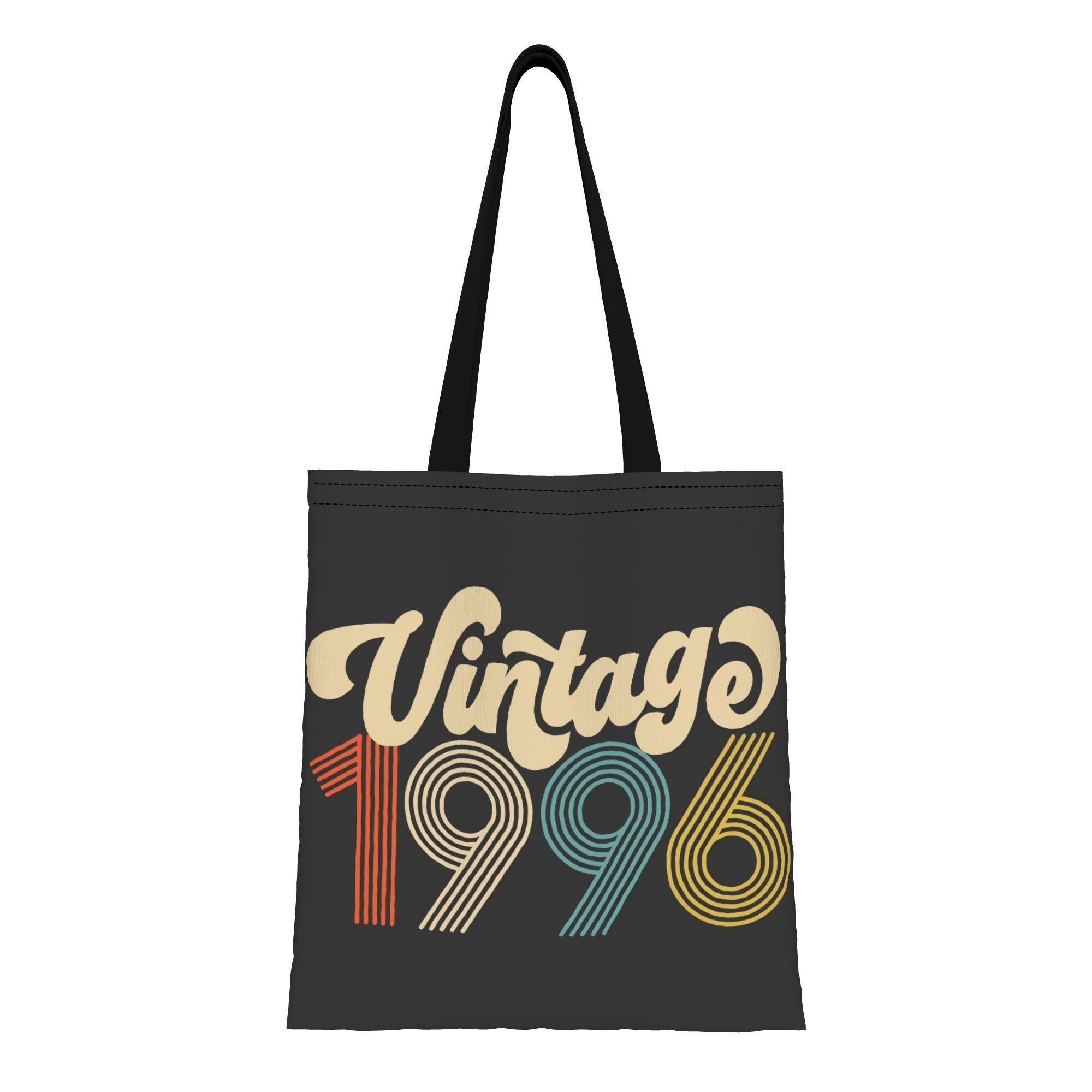 TEMU 1pc Vintage 1996 30 Years 30th Birthday Gift Tote Bag Large Capacity Durable Handbag Machine Washable With Handle Strap Outdoor Handbag Trendy