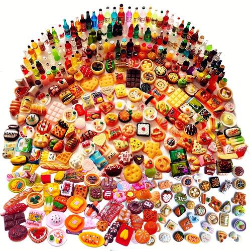 38 piezas de vajilla de botellas de bebidas en miniatura | de adiciones para casa de muñecas, cubiertos de cocina de resina mezclada para niños y niñas, recuerdos para fiestas de juegos de cocina, plástico, color mezclado