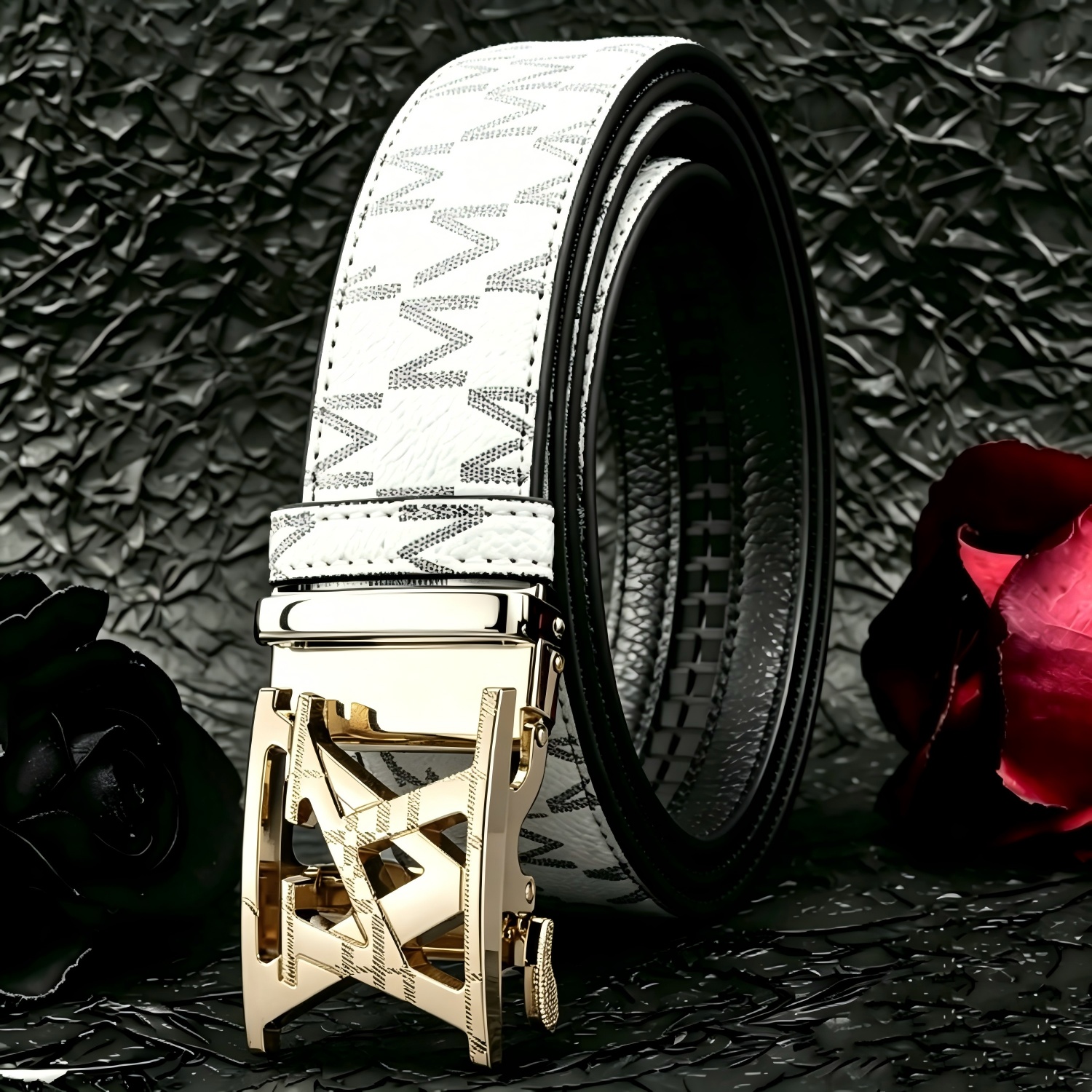 Poyyas Stylish Alloy Men Belt For Women Alloy - Fashion Daily Decoration Jeans Belt - Fashion Letter M Perfect Accessory For Business And Casual Belt