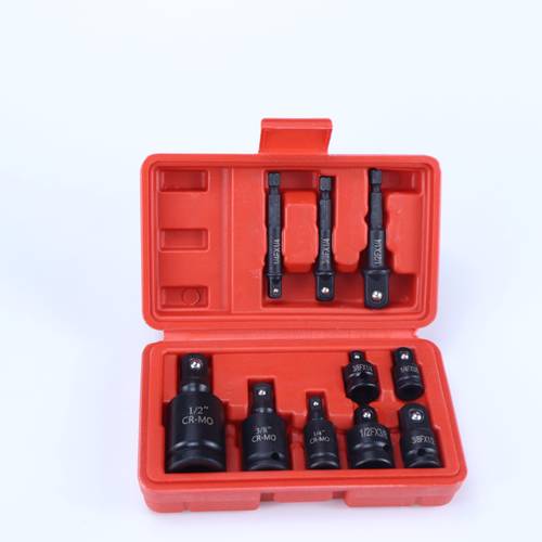 set of 10 socket converter adapters including reducers from 1 2 to 3 8 3 4 to 1 2 8 to 1 4 designed for handheld use in bike repair