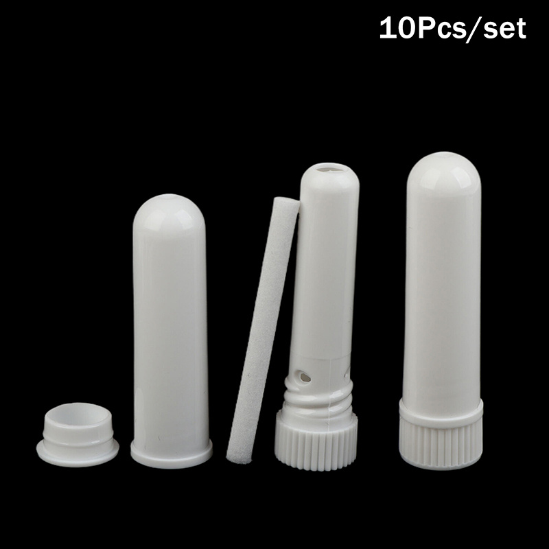 TEMU Set da 10 tubi vuoti per inalatore di oli essenziali, contenitori ricaricabili con stoppini e contagocce per accessorio fai da te per fragranze