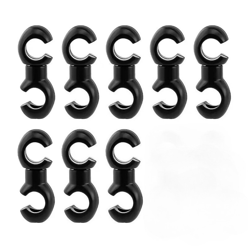 Heavy Duty Bicycle Cable Clamp With Rotating S-hook And Locking Mechanism, Suitable For Fixing Brakes And Bikes, Road Bikes, And Hybrid Bicycles - Durable Plastic Clip, Bicycle Transmission Cable