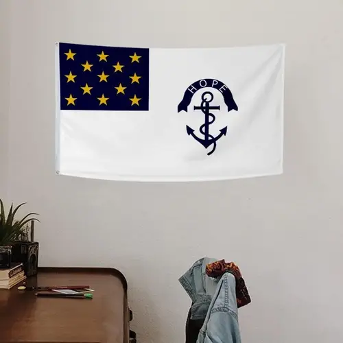 1pc Rekkis Island Historical Flag - 91.44x152.4cm, Outdoor/Indoor Decoration, Grommets, Fabric, Background with & Design, Outdoor Wall Decor|Historical Theme Decor|Durable Outdoor Fabric, Patriotic Wall Art 91.44x152.4cm