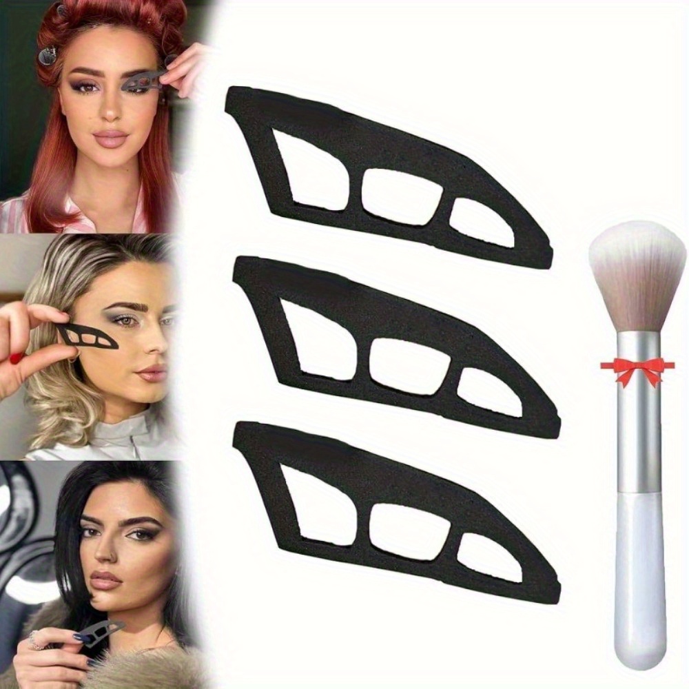 TEMU Eye Shadow Eye Makeup Tool, Eye Makeup Assistant, Silicone Eye Shadow Brush Set, Eye Shadow Guide, Eye Shadow Template