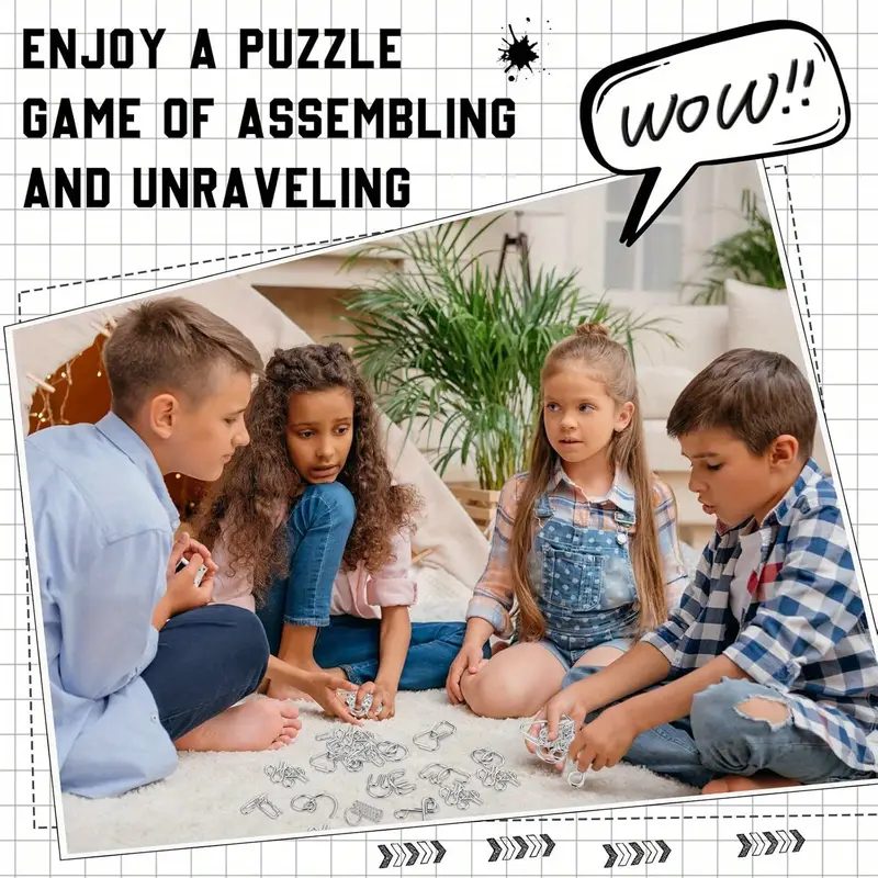 rompecabezas metal – Rompecabezas flexible 8 piezas | truco chino para desbloquear juego interbloqueo para fiestas niños adultos Challenge Lumeon rompecabezas metal – Rompecabezas flexible 8 piezas | truco chino para desbloquear juego interbloqueo para fiestas niños adultos Challenge Lumeon