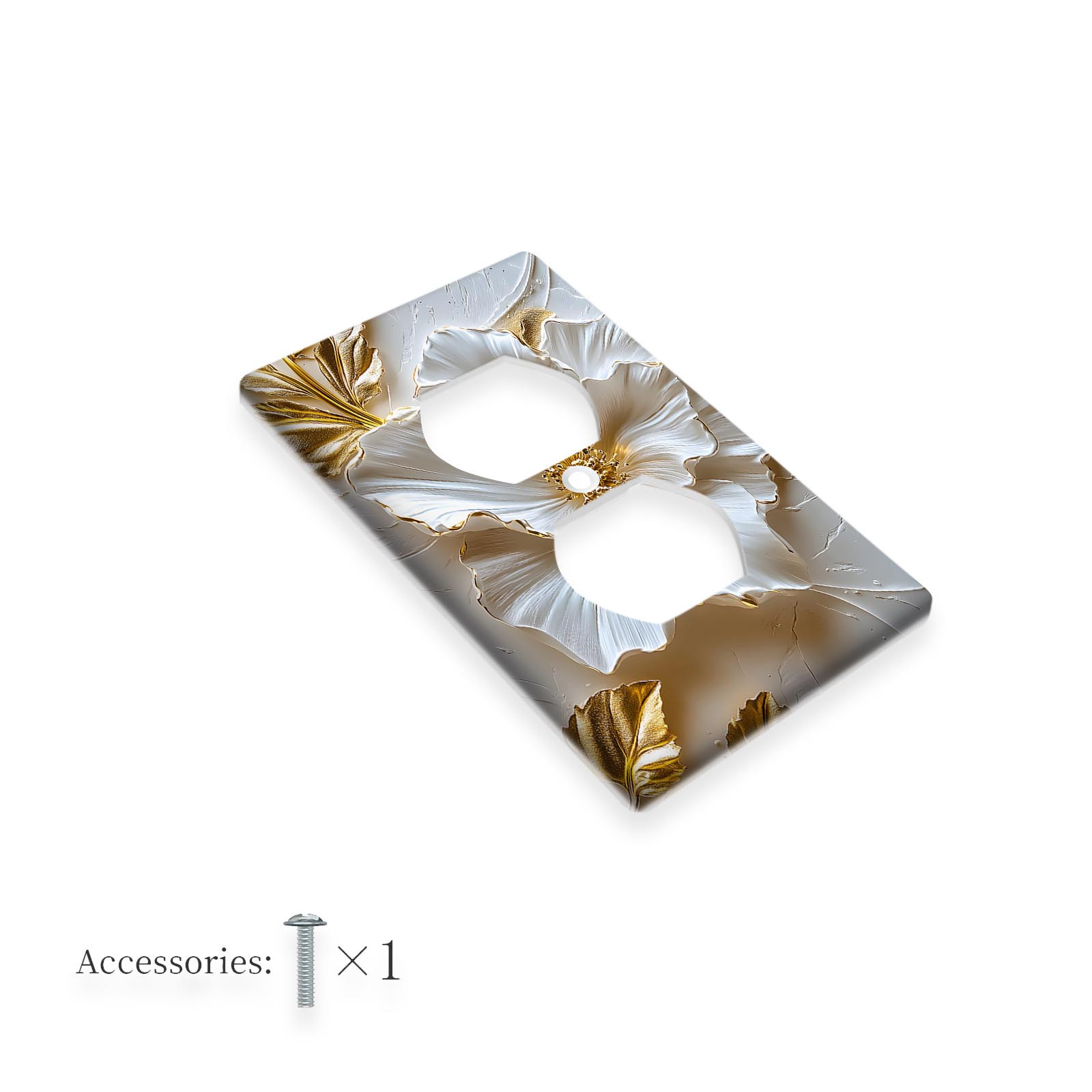 TEMU 1pc Plaque de Commutateur Décorative Élégante à Motif Floral - 1Gang/2Gang, Plaque Murale de Commutateur Réutilisable, Décoration pour Maison