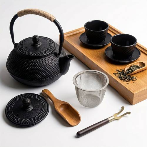 900ml japanese teapot with lid tea fork