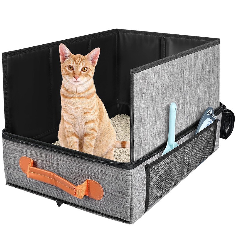 Cat Travel Cat Litter Box Portable Foldable Cat Litter Box Fabric Cat Litter Box Cat Supplies Storage Bag