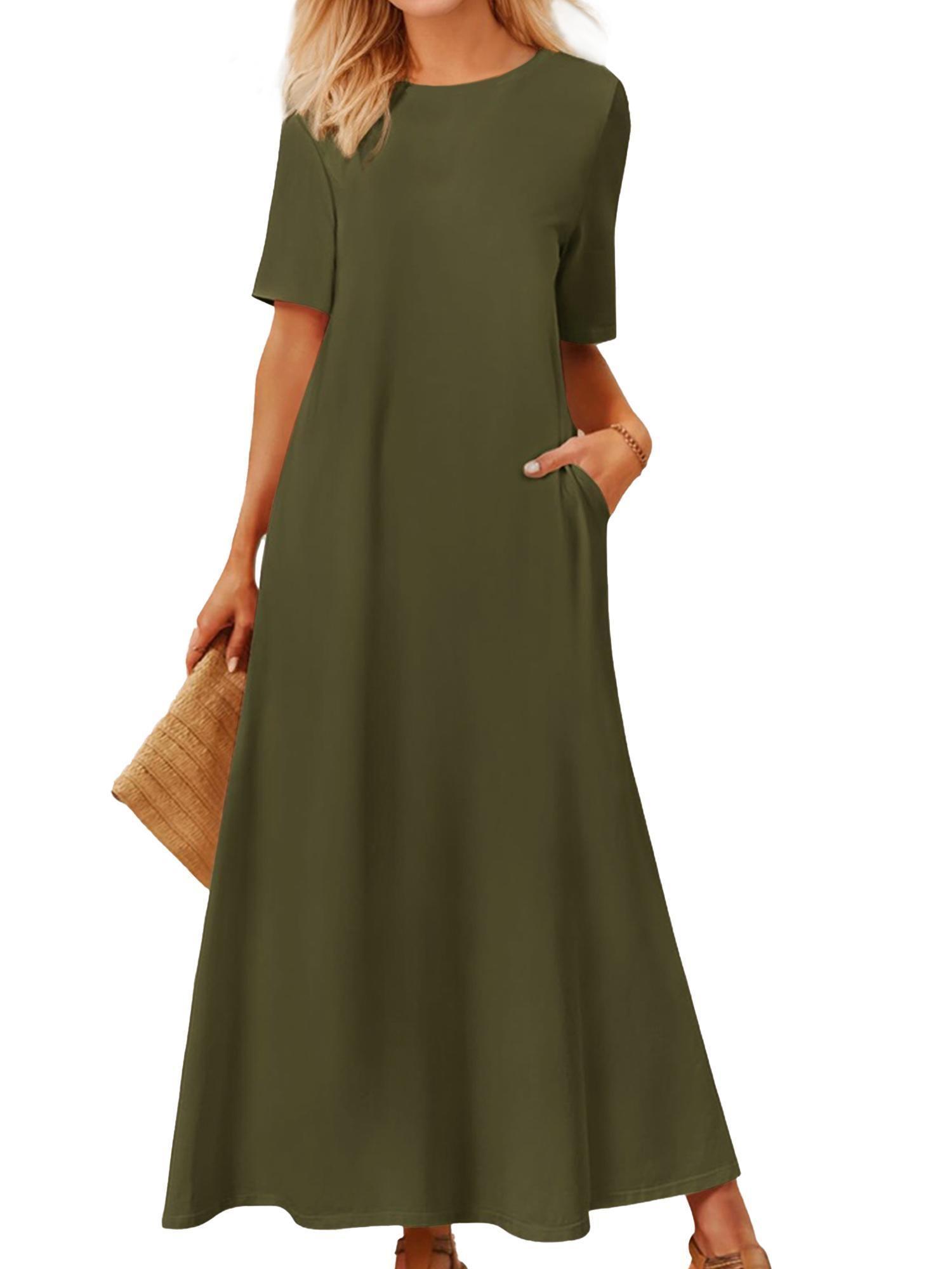 green maxi dress with pockets Maxi Dress – Classic Strap with Pockets Blush / XL/XXL main image 1