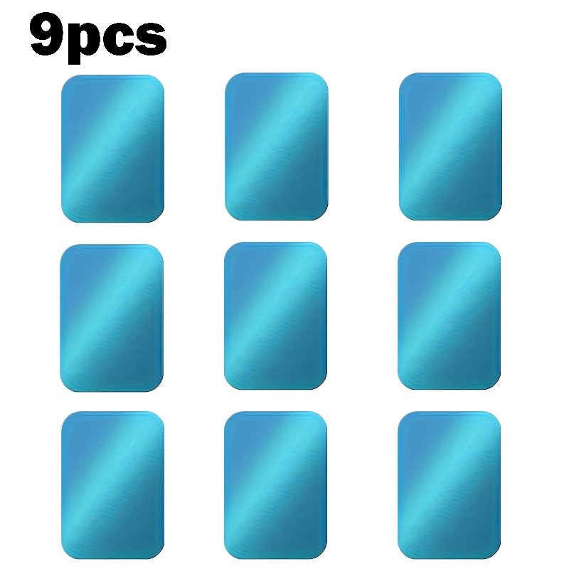 TEMU 9pcs Patch de téléphone carré, Support de téléphone de voiture, Patch universel de navigation créatif en métal, Ensemble auto-adhésif de plaque