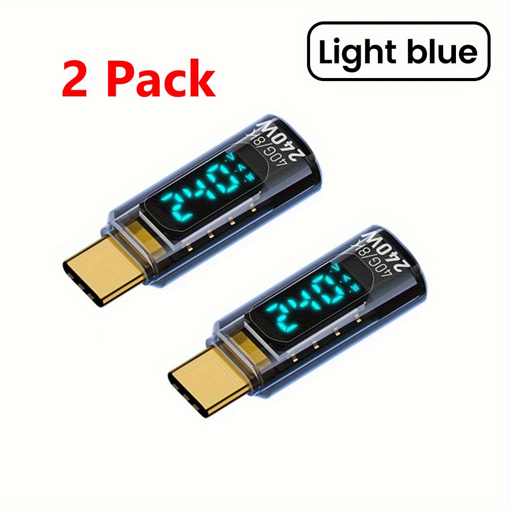 2 Pack Transparent Led Display Max 240w .0 40gbps Type C To C Otg Adapter 8k@60hz Fast Charging Cable For Iphone 15 14 For