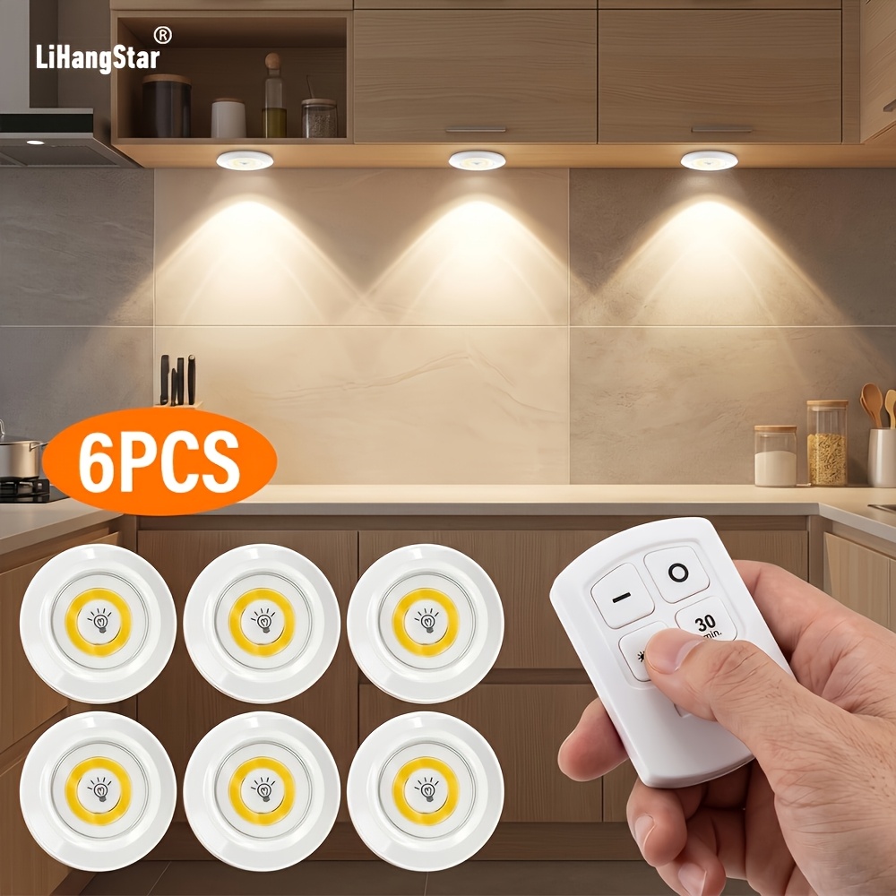 Indoor LED Wall Lights with Remote Control, 6-Pack